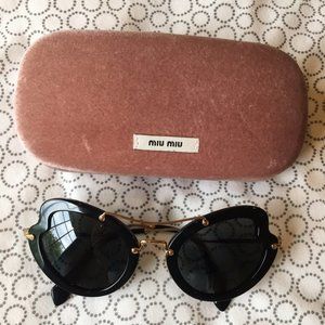 Miu Miu Black Gold Butterfly Sunglasses